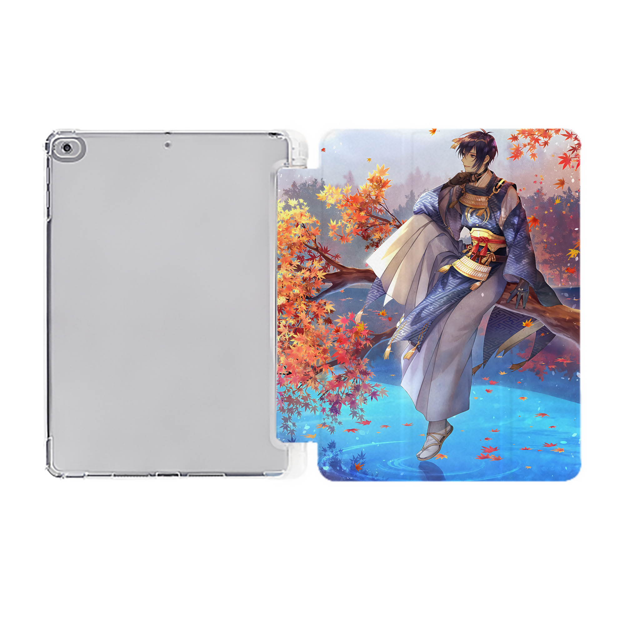 （画像用） 刀剣乱舞 Touken Ranbu IPad ケース ペン収納付き 三つ折りスタンド PUレザー×シリコン 対応機種9.5/10.5/10.9インチ